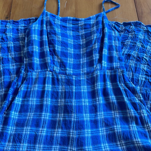 Blue and white checkered jumpsuit - Picture 1 of 2